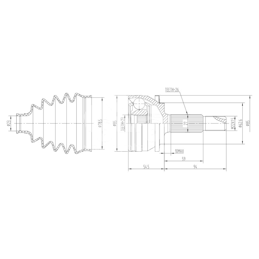 ШРУС наружный KRAUF CVJ1227HR (CVJ1227HR)