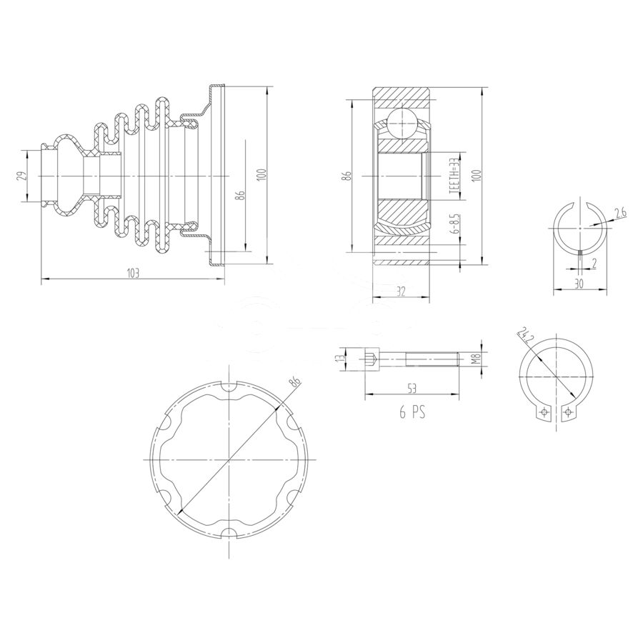 ШРУС внутренний KRAUF CVJ1053HR (CVJ1053HR)